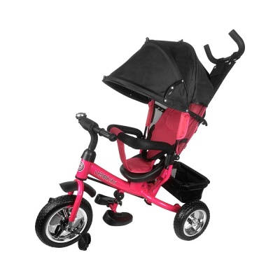 Велосипед трёхколёсный с родительской ручкой Velobibi Сатурн ВЛ-0619 розовый 01